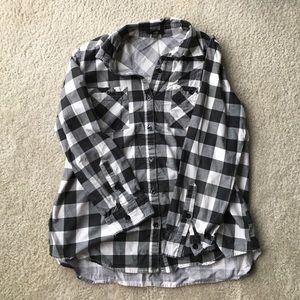 Forever 21 Black & White Plaid Flannel