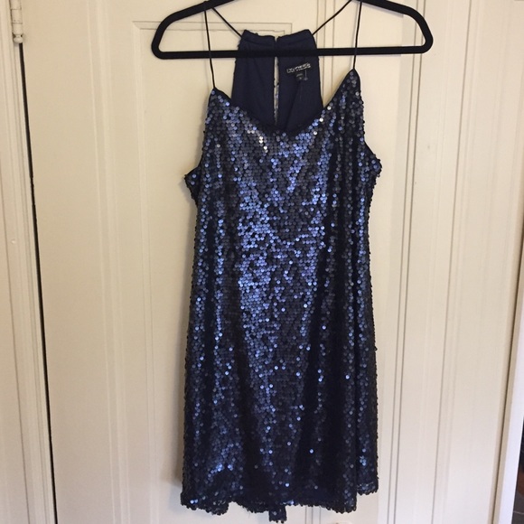 Express Navy sequin dress