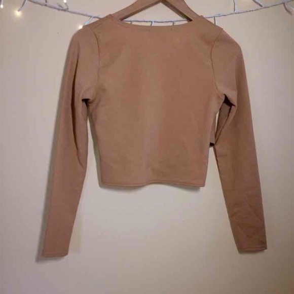 Shape Camel Rib Contrast Seam Detail Crop Top | PrettyLittleThing USA