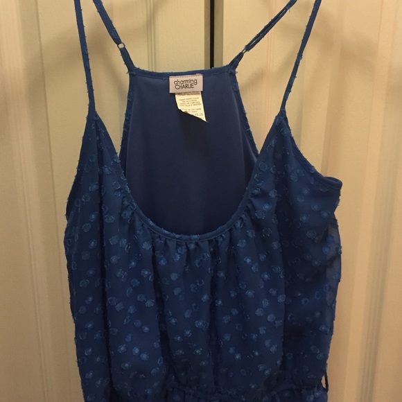 Charming Charlie Blue hi-lo Sundress - M - Picture 2 of 4