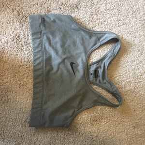 Gray Nike sports bra