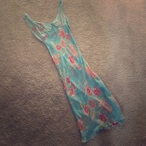 Blue Floral Print Dress