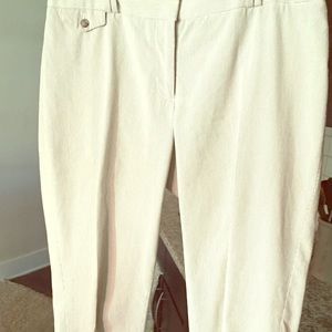 Loft Seersucker Print Cropped Pants, Size 8