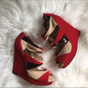 Red velvet wedges