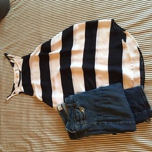 COTTON ON Black and White striped tank!SOLD ❤️💋👛