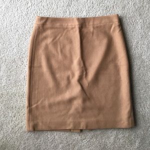 Khaki Wool J. Crew Pencil Skirt