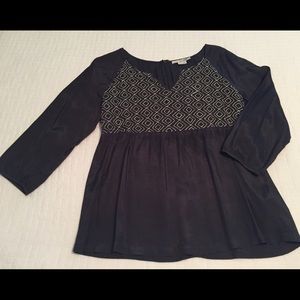 Boden Smocked-front peasant blouse