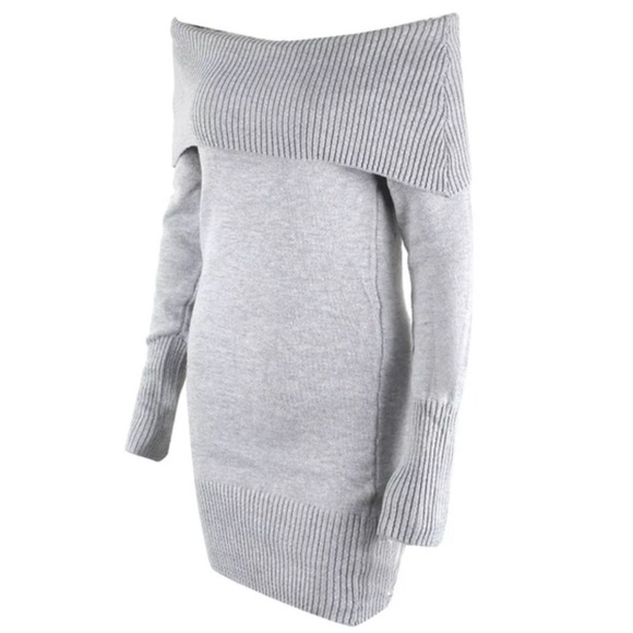 GORGEOUS GRAY SWEATER DRESS - Picture 3 of 4