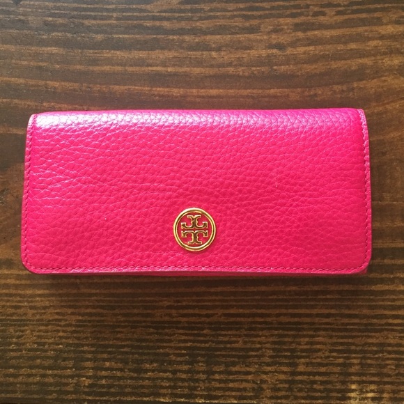 Tory Burch Robinson Pebbled Jewelry roll - Pink