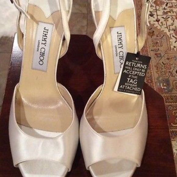Ivory satin Jimmy Choo - beautiful for wedding!