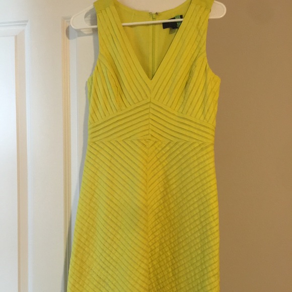 J Crew Citron Pleated Chevron Dress