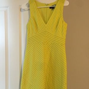 J Crew Citron Pleated Chevron Dress