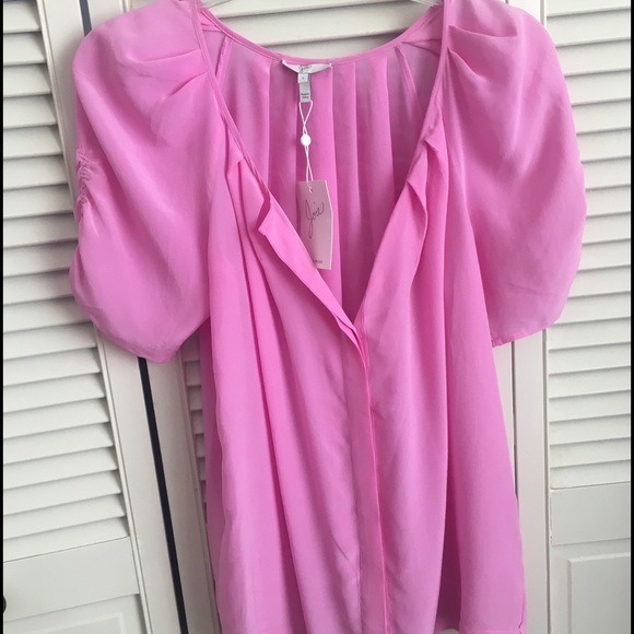 Joie 100% Silk Blouse - Pink - Picture 1 of 4