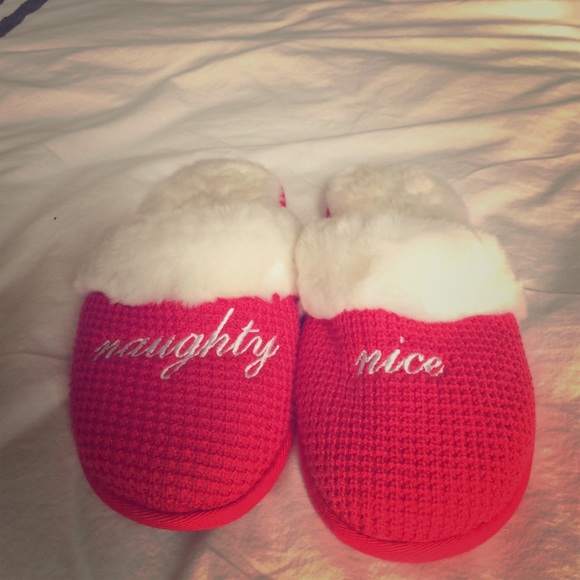 Red Christmas slippers