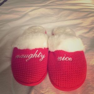Red Christmas slippers