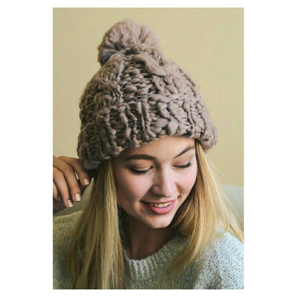 Boutique  Accessories - Mocha Marled Knit Pom Beanie, 4 Colors