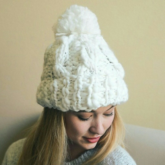 Mocha Marled Knit Pom Beanie, 4 Colors - Picture 2 of 4
