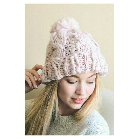 Mocha Marled Knit Pom Beanie, 4 Colors - Picture 3 of 4