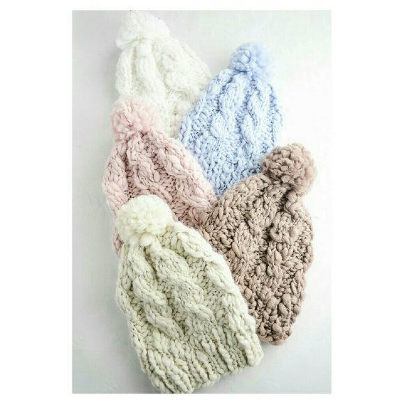 Mocha Marled Knit Pom Beanie, 4 Colors - Picture 4 of 4