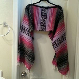 Mexican blanket poncho