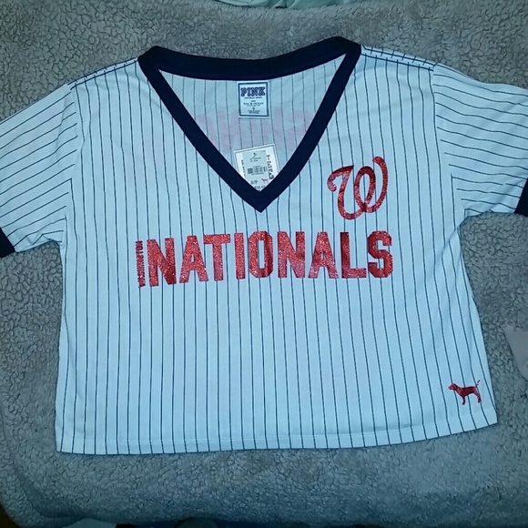 🚫SOLD🚫PINK MLB Washington Nats cropped tee - Picture 3 of 5