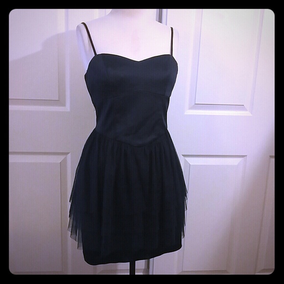 Little Navy satin and tulle dress