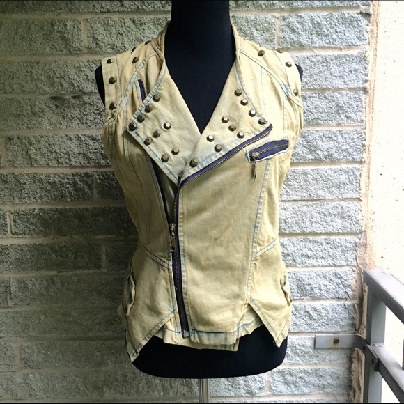 Jackets & Blazers - Studded denim vest