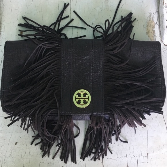Tory Burch fringe clutch