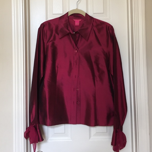 NWOT Sunny Leigh Burgundy Dress Shirt
