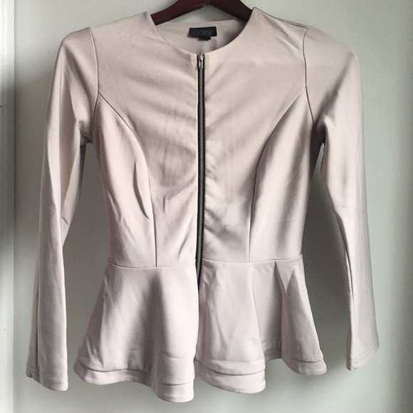 Topshop Péplum front zip top