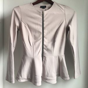 Topshop Péplum front zip top