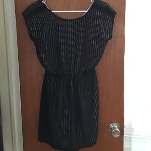 Low back cut out black and purple dress