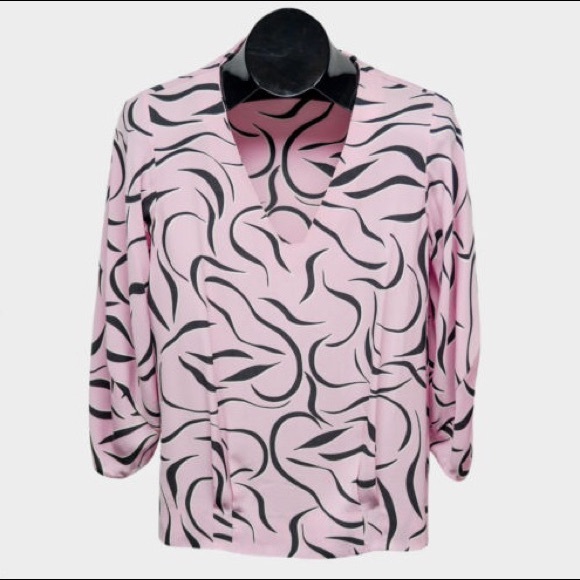 Diane von Furstenberg Light Pink Silk Blouse