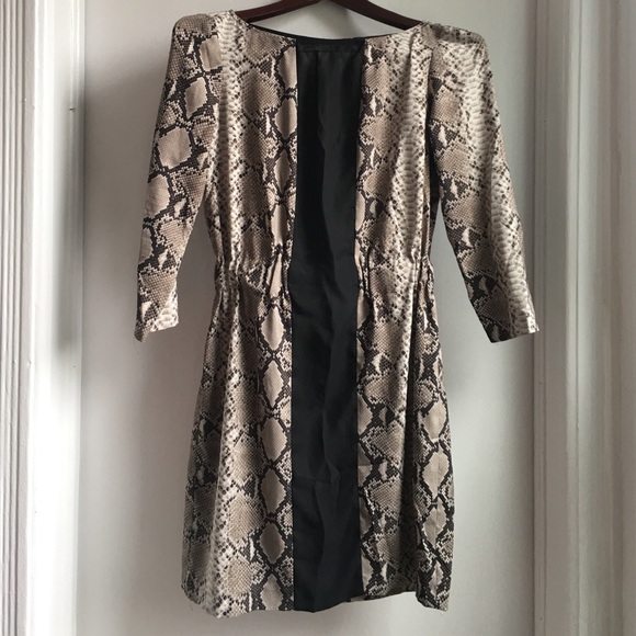 Soft silky snakeskin print dress