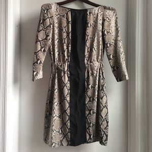 Soft silky snakeskin print dress