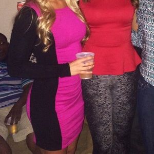 Black and pink dress