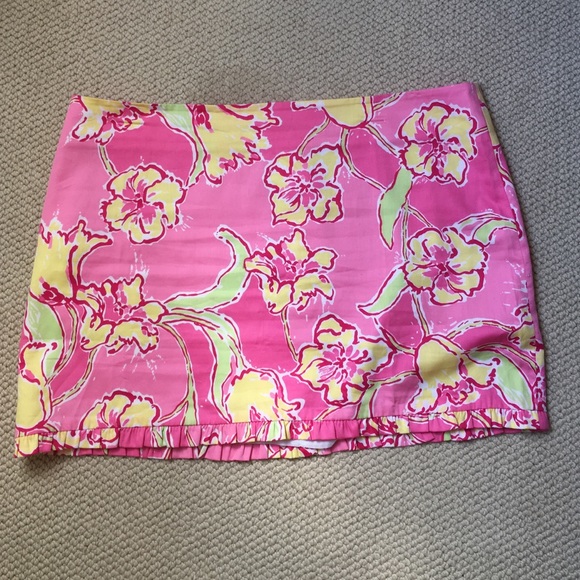 Lilly Pulitzer pink and yellow skirt!