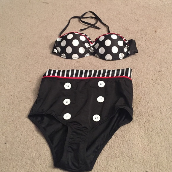 Vintage Polka Dot/Striped Bikini