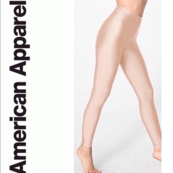 American Apparel Shiny Nude Leggings