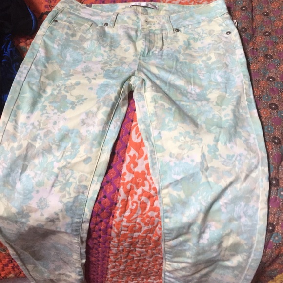 Floral print skinny jeans