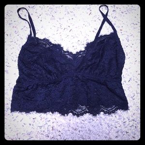Navy Lace Longline Bralette