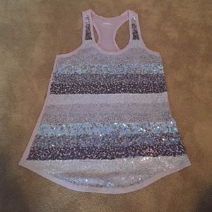 Lace sequence tank