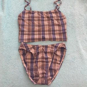 Vintage 90s Nautica plaid Tankini