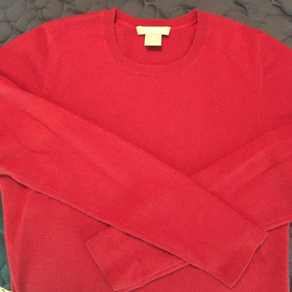 Ann Taylor Burgundy Cashmere Sweater