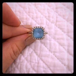 Blue Topaz 10k White Gold Ring