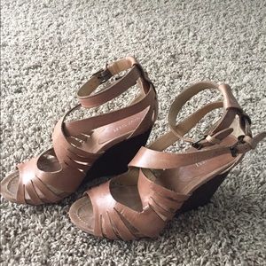 Nine West Nude Wedge Sandals