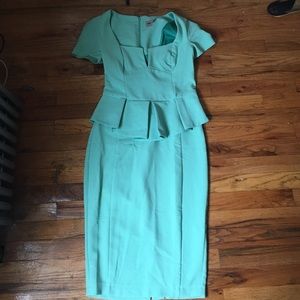 Teal Peplum Work Dress