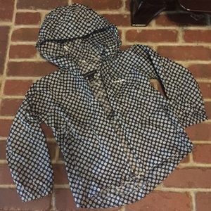 Girls' size 4 Lands' End zip up travel rain jacket