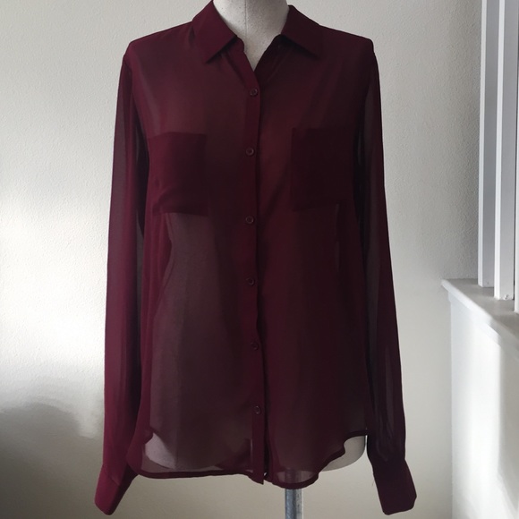 Maroon long sleeve blouse!