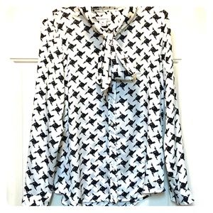 Long Sleeve Bow Tie Neck Top-Liz Claiborne